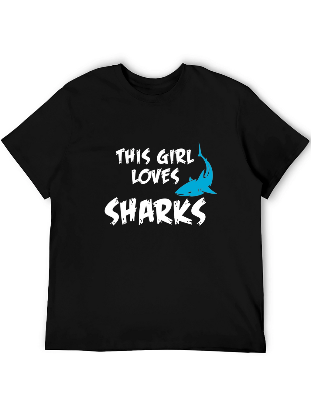 This Girl Loves Sharks Black T-Shirt