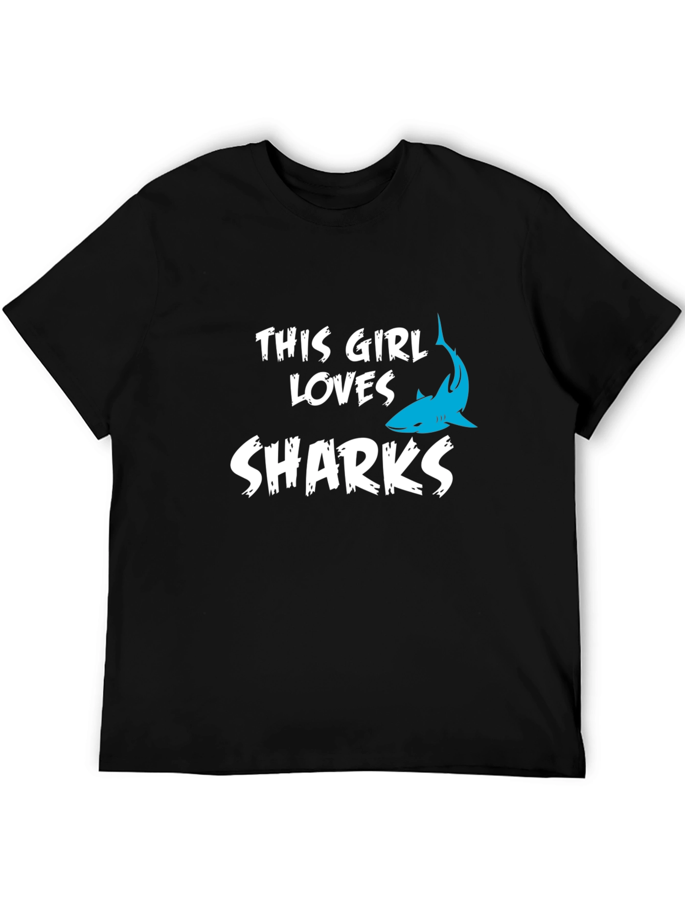This Girl Loves Sharks Black T-Shirt
