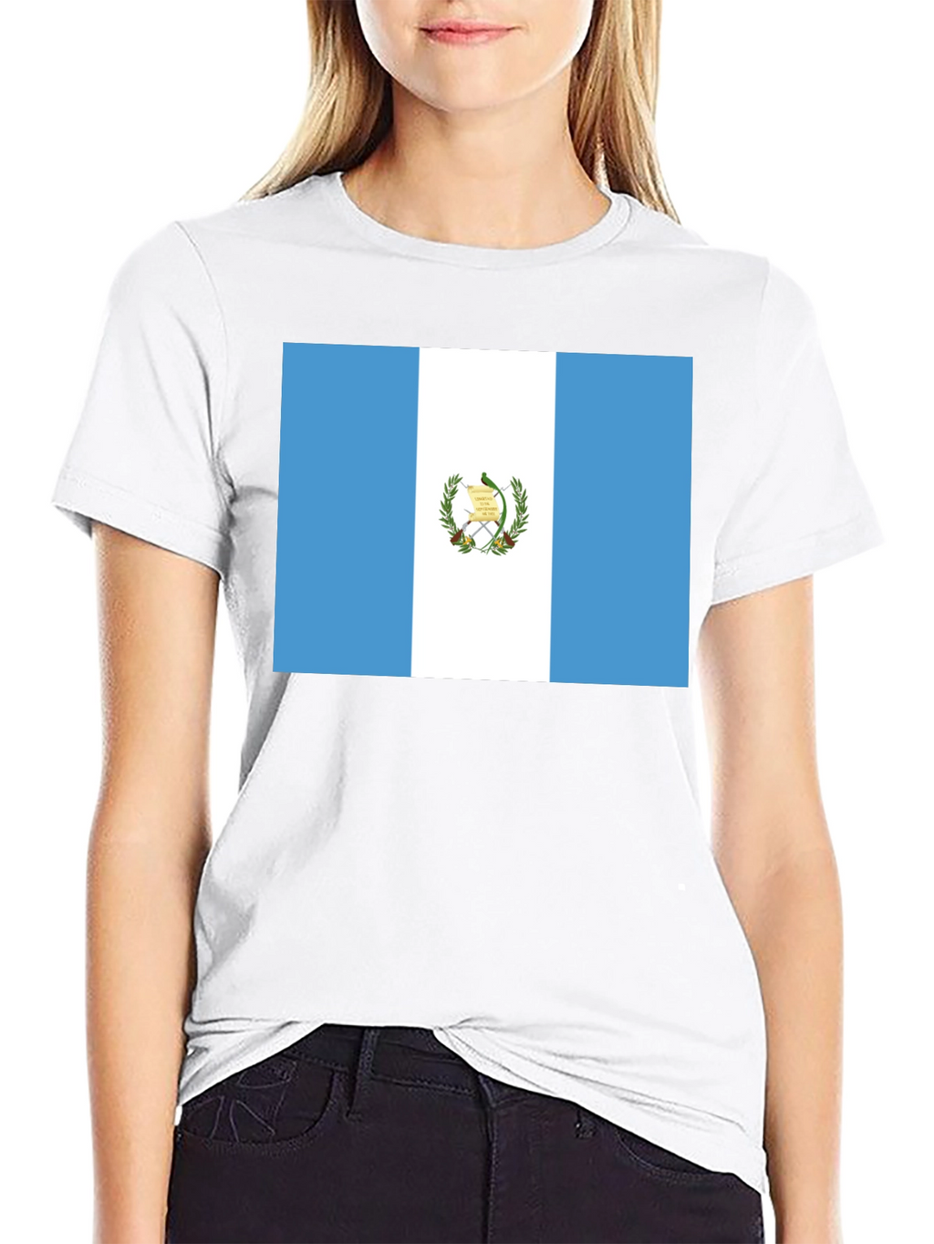 Guatemala Flag T-Shirt - Black Cotton Tee