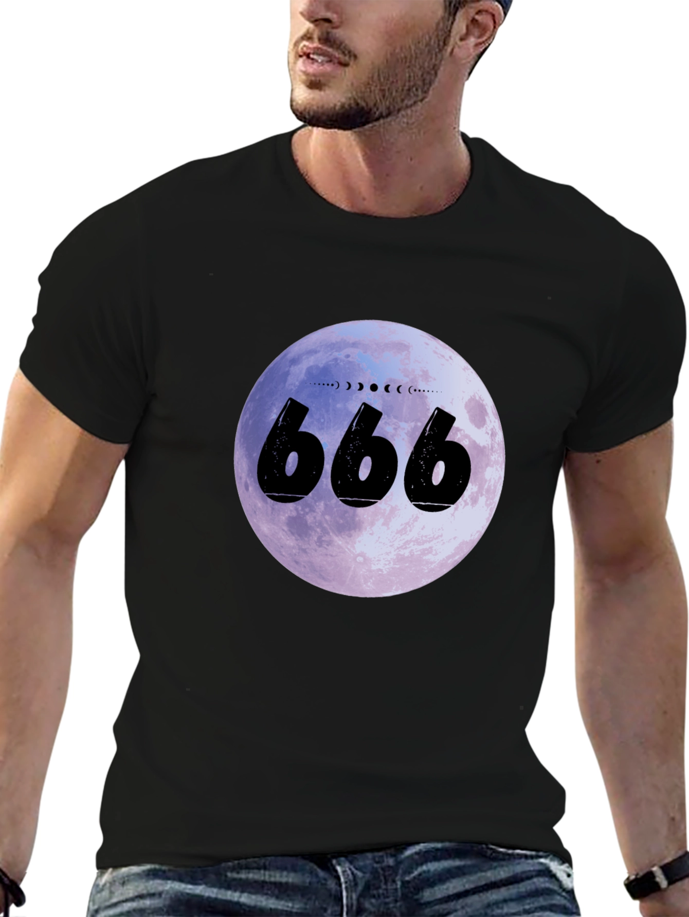 666 Moon Phase Black T-Shirt