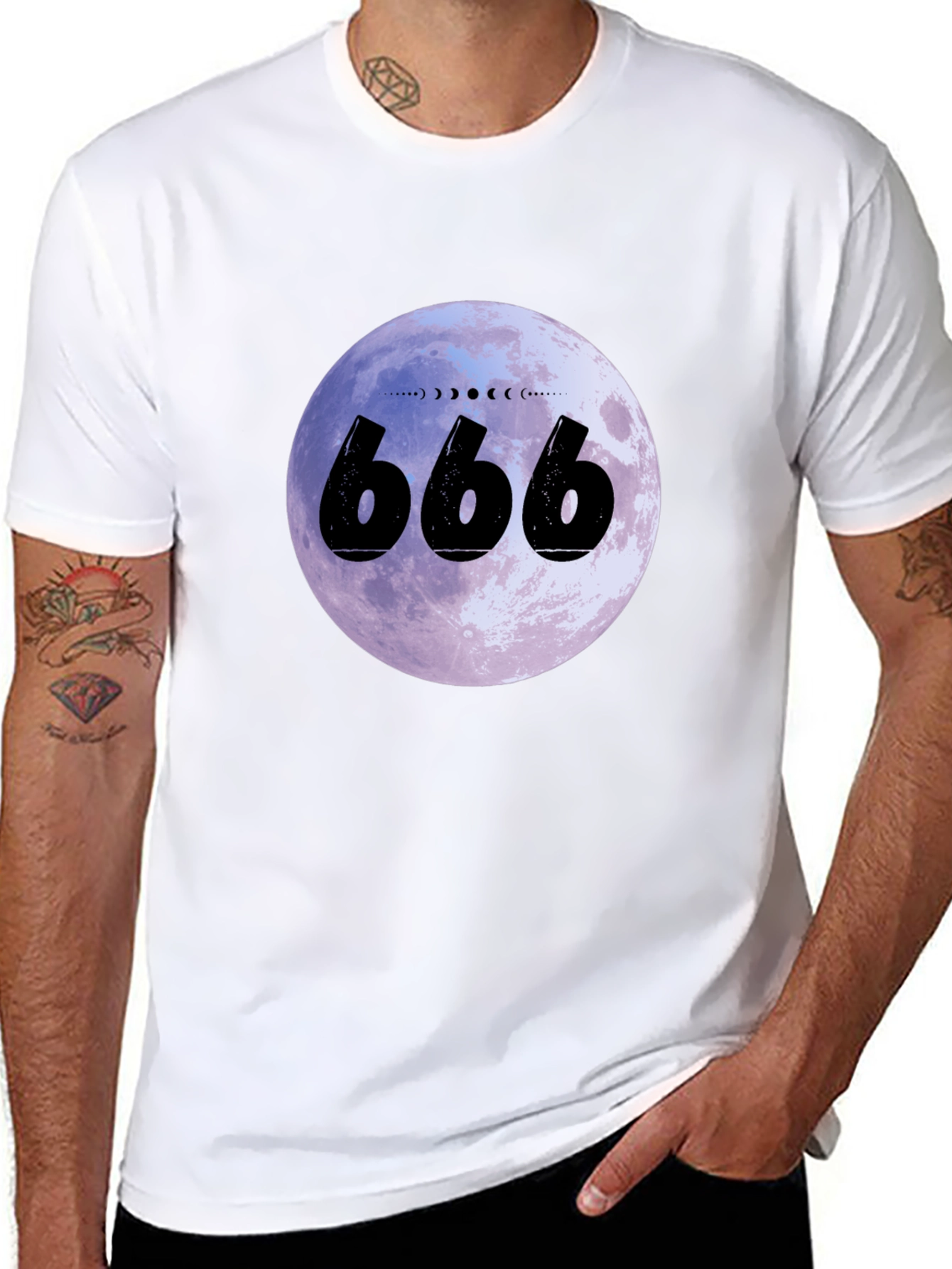 666 Moon Phase Black T-Shirt