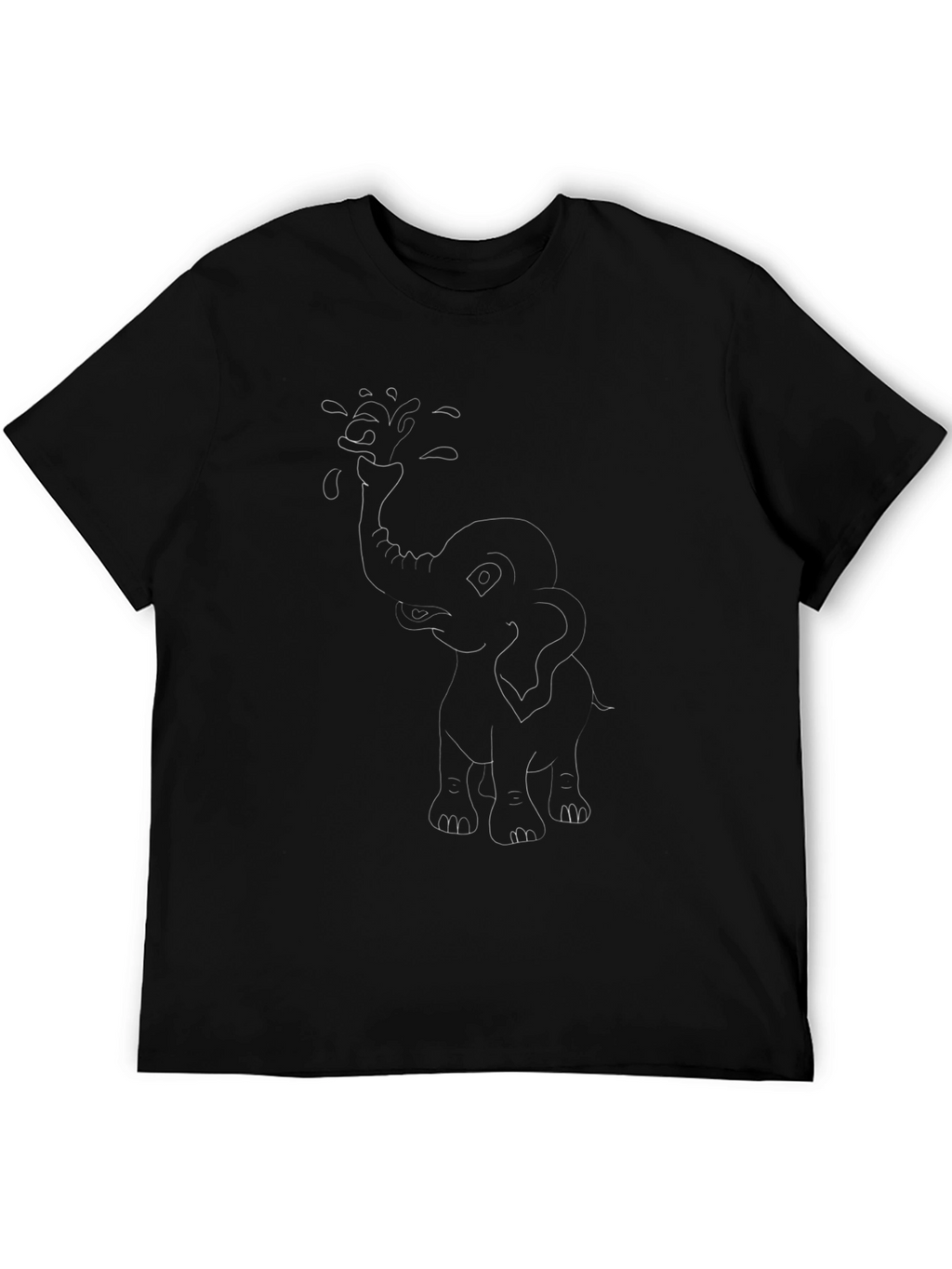 Elephant Water Spray Black T-Shirt