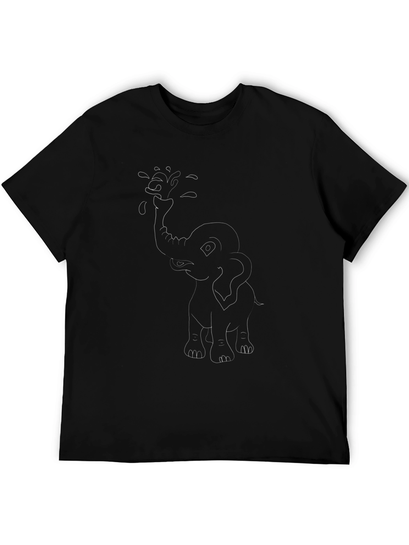 Elephant Water Spray Black T-Shirt