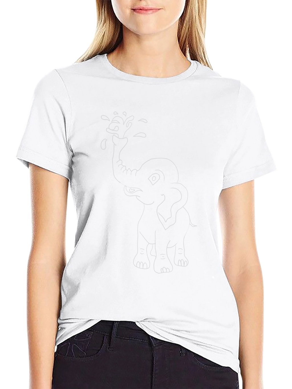 Elephant Water Spray Black T-Shirt