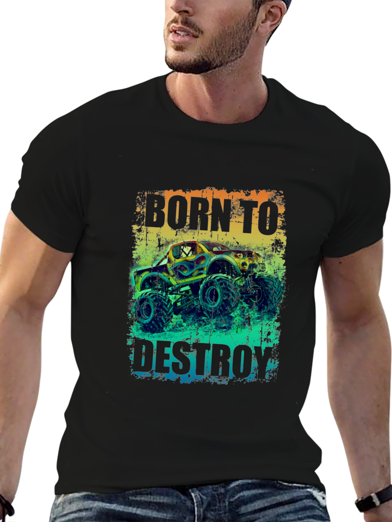 Born to Destroy Monster Truck Graphic Tee
