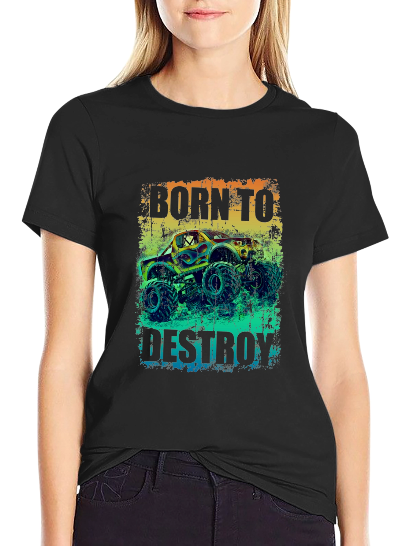 Born to Destroy Monster Truck Graphic Tee