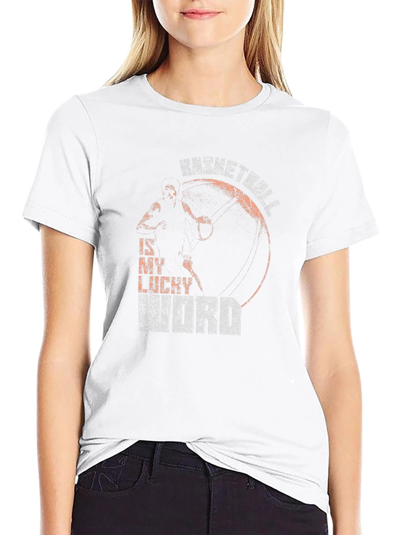 Basketball Is My Lucky Word Graphic T-Shirt