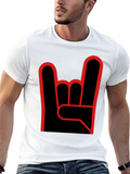 Rock On Graphic Tee - Black Cotton T-Shirt