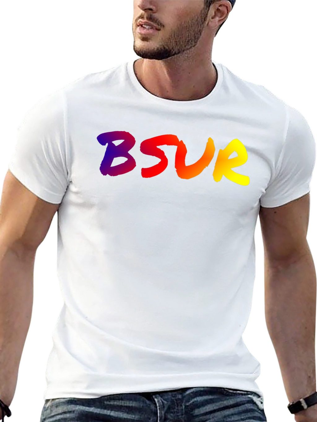 BSUR Gradient Graphic Black Tee