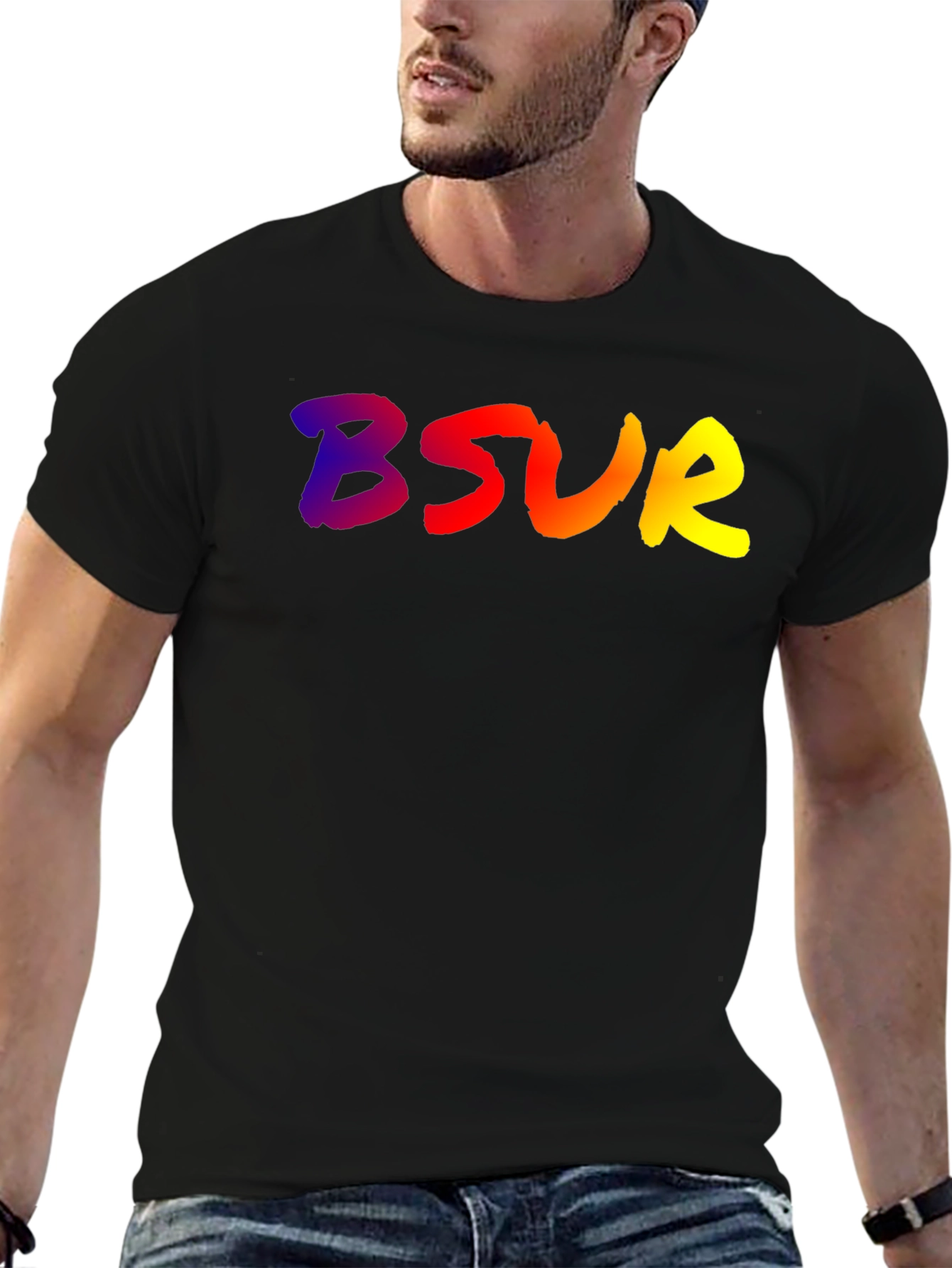 BSUR Gradient Graphic Black Tee