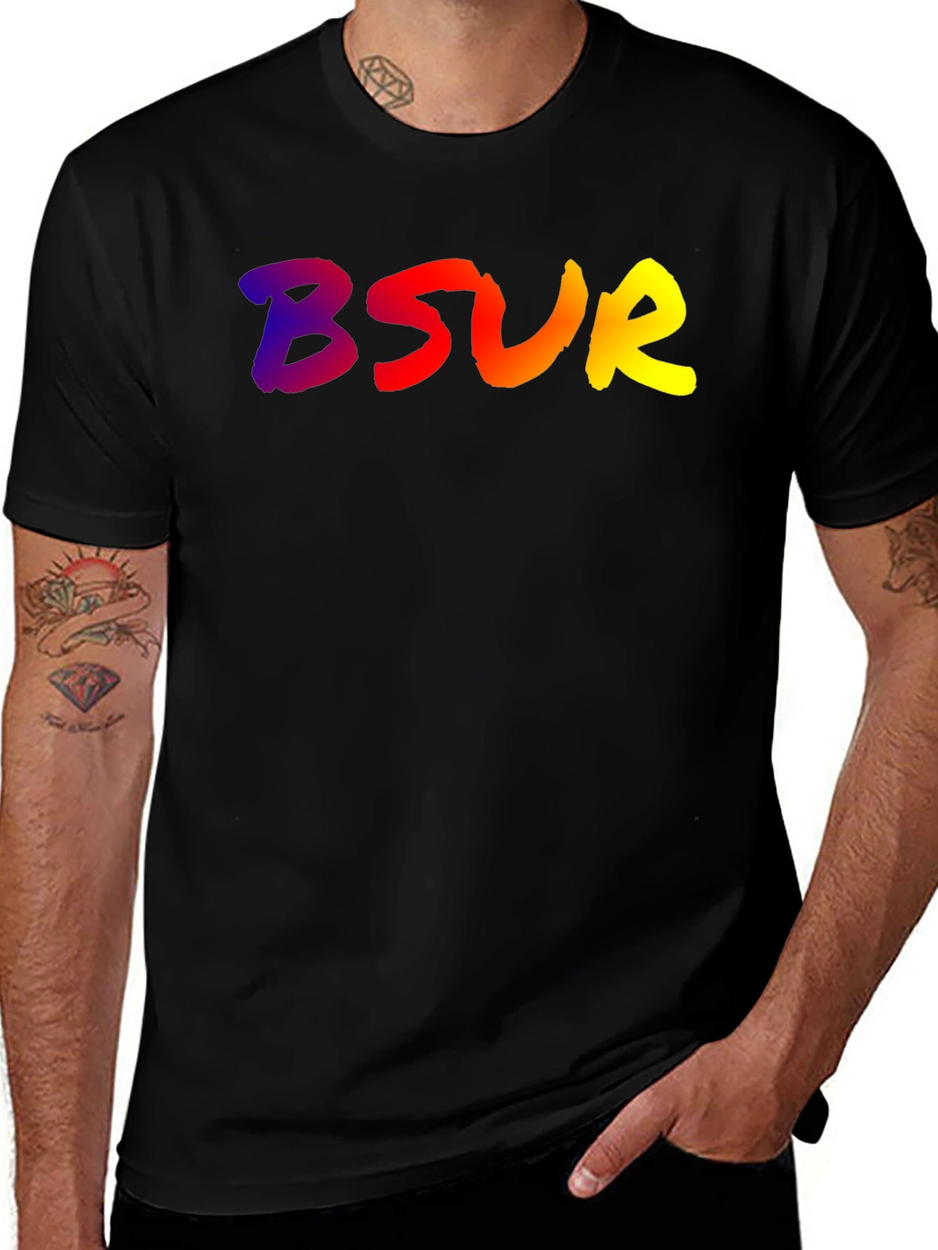 BSUR Gradient Graphic Black Tee
