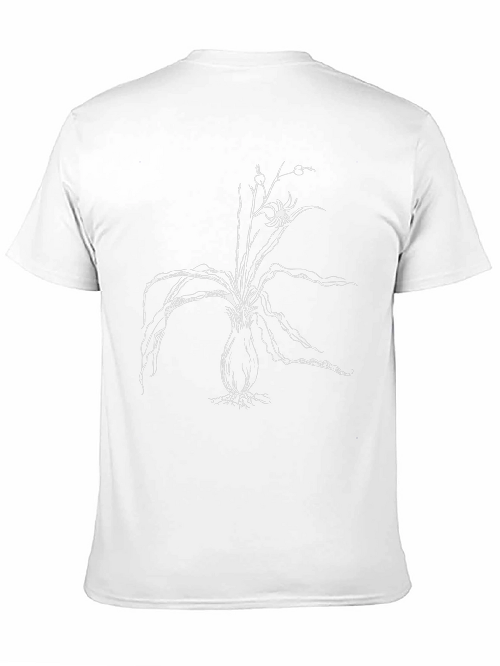 Abstract Plant Print Black T-Shirt