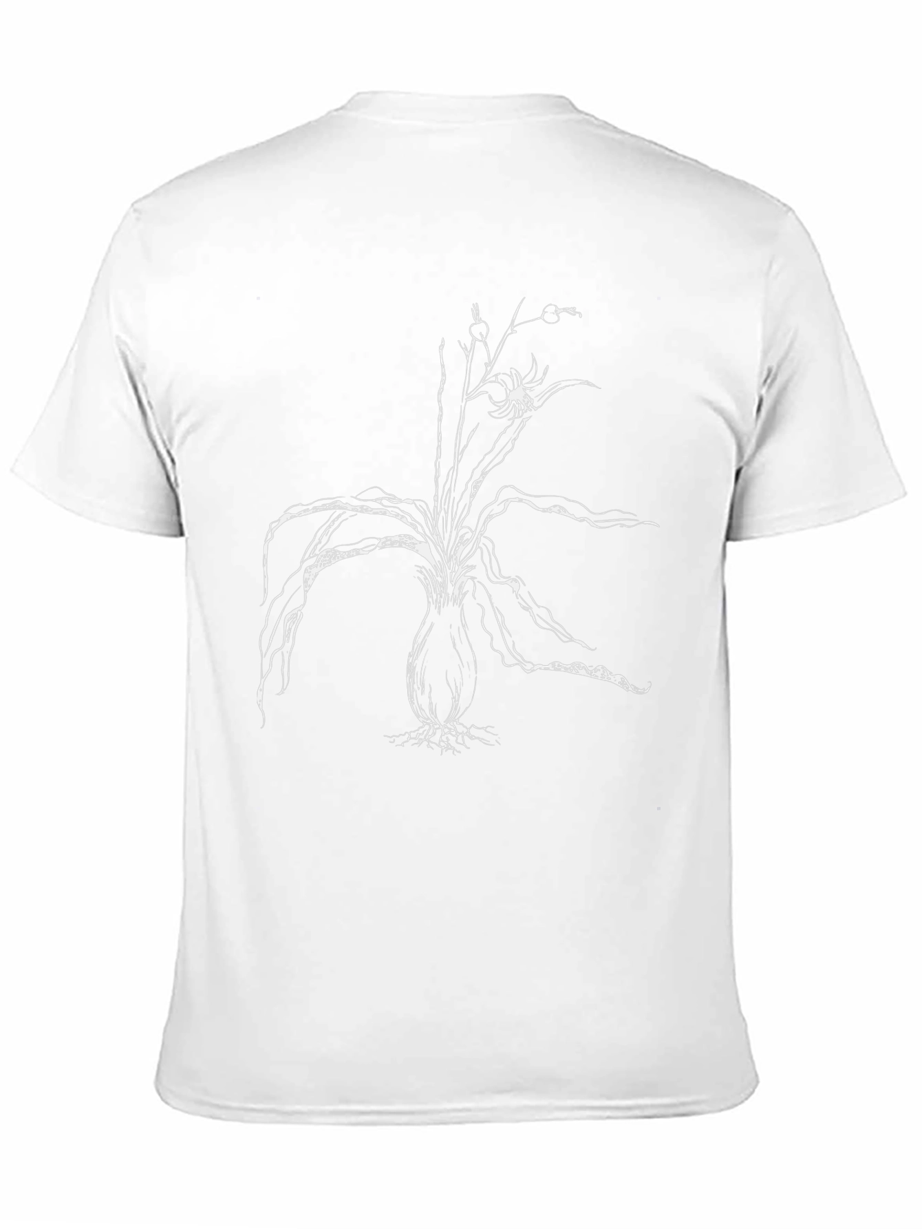 Abstract Plant Print Black T-Shirt