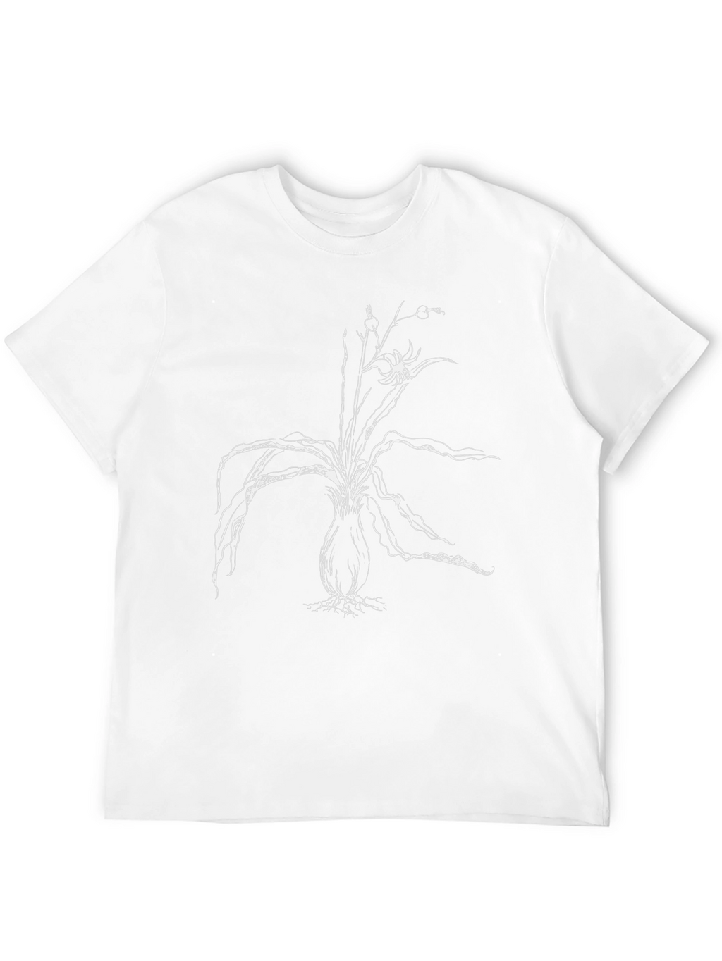 Abstract Plant Print Black T-Shirt
