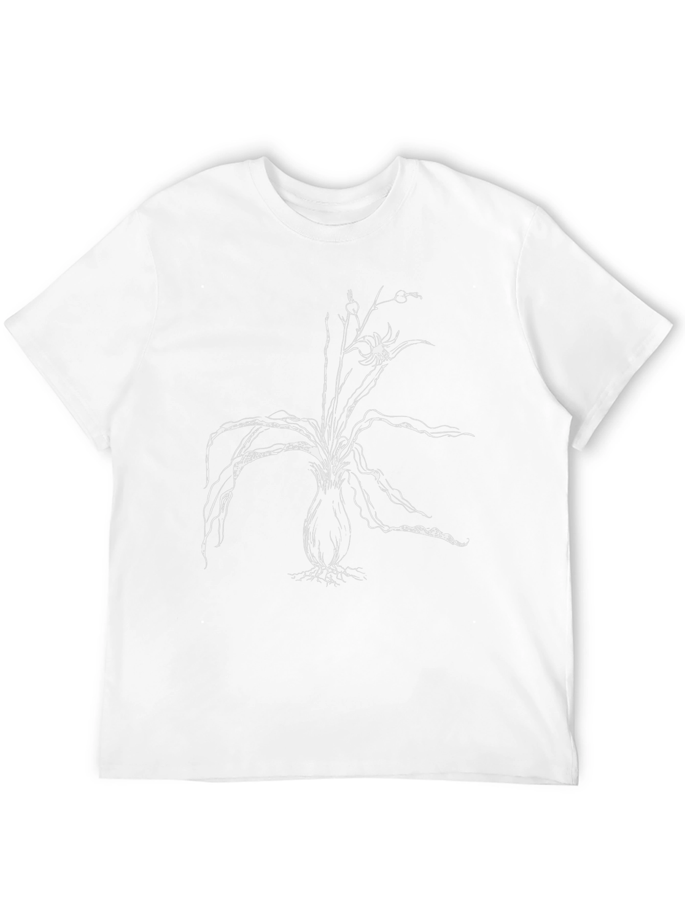 Abstract Plant Print Black T-Shirt