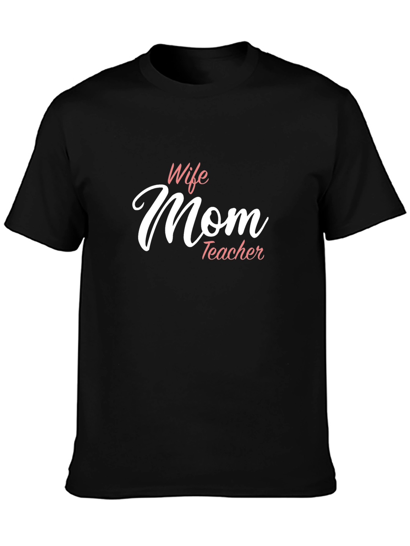 Wife Mom Teacher Graphic Tee - Black