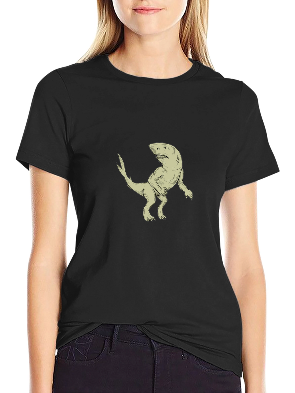 Shark-Rex Hybrid Graphic T-Shirt - Black