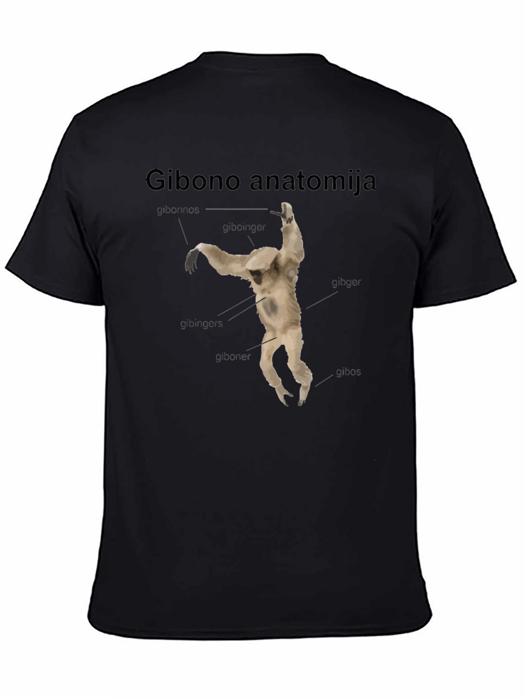 Gibono Anatomija Black T-Shirt