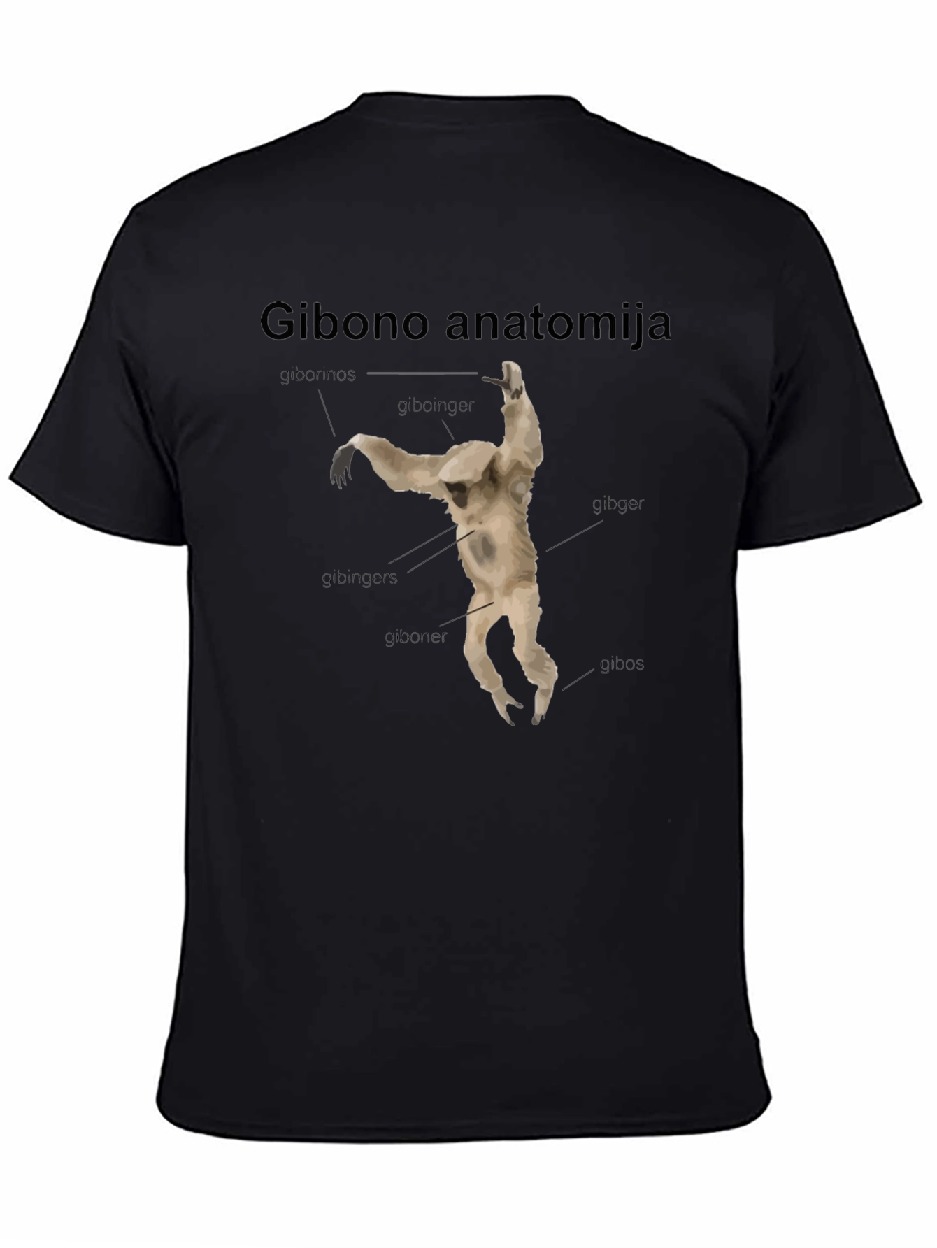 Gibono Anatomija Black T-Shirt