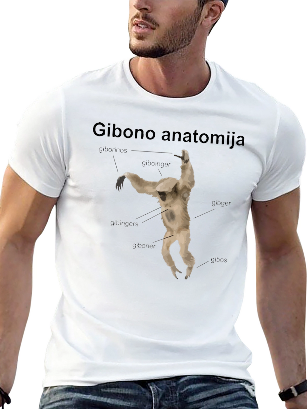 Gibono Anatomija Black T-Shirt