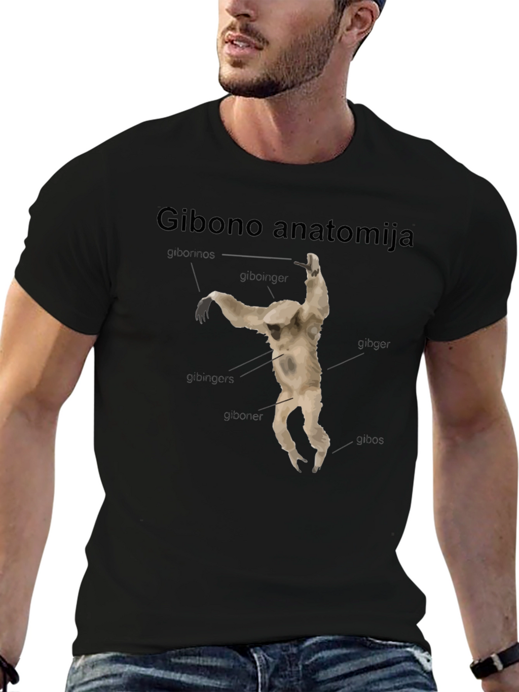 Gibono Anatomija Black T-Shirt