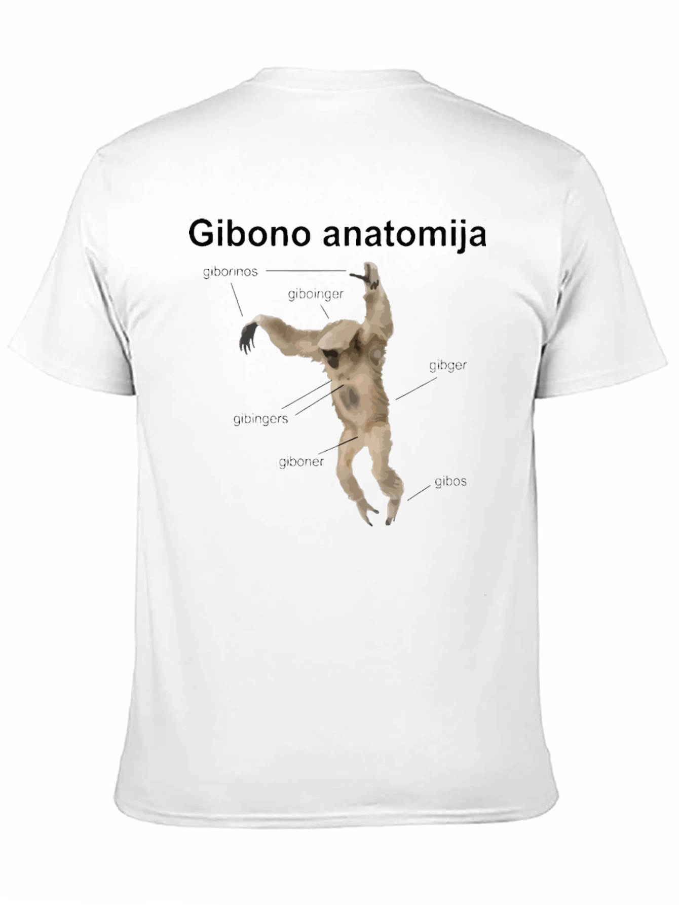 Gibono Anatomija Black T-Shirt