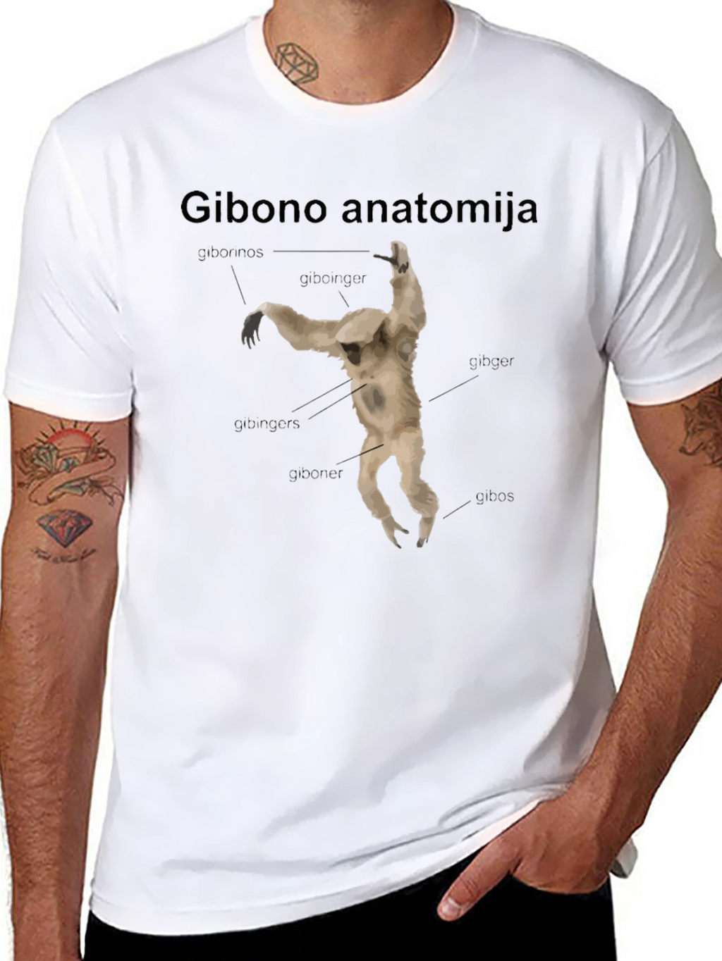 Gibono Anatomija Black T-Shirt
