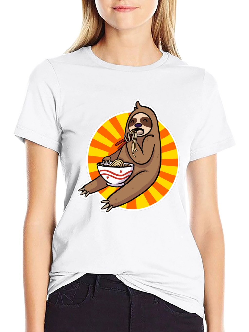 Sloth Ramen T-Shirt - Funny Cartoon Design
