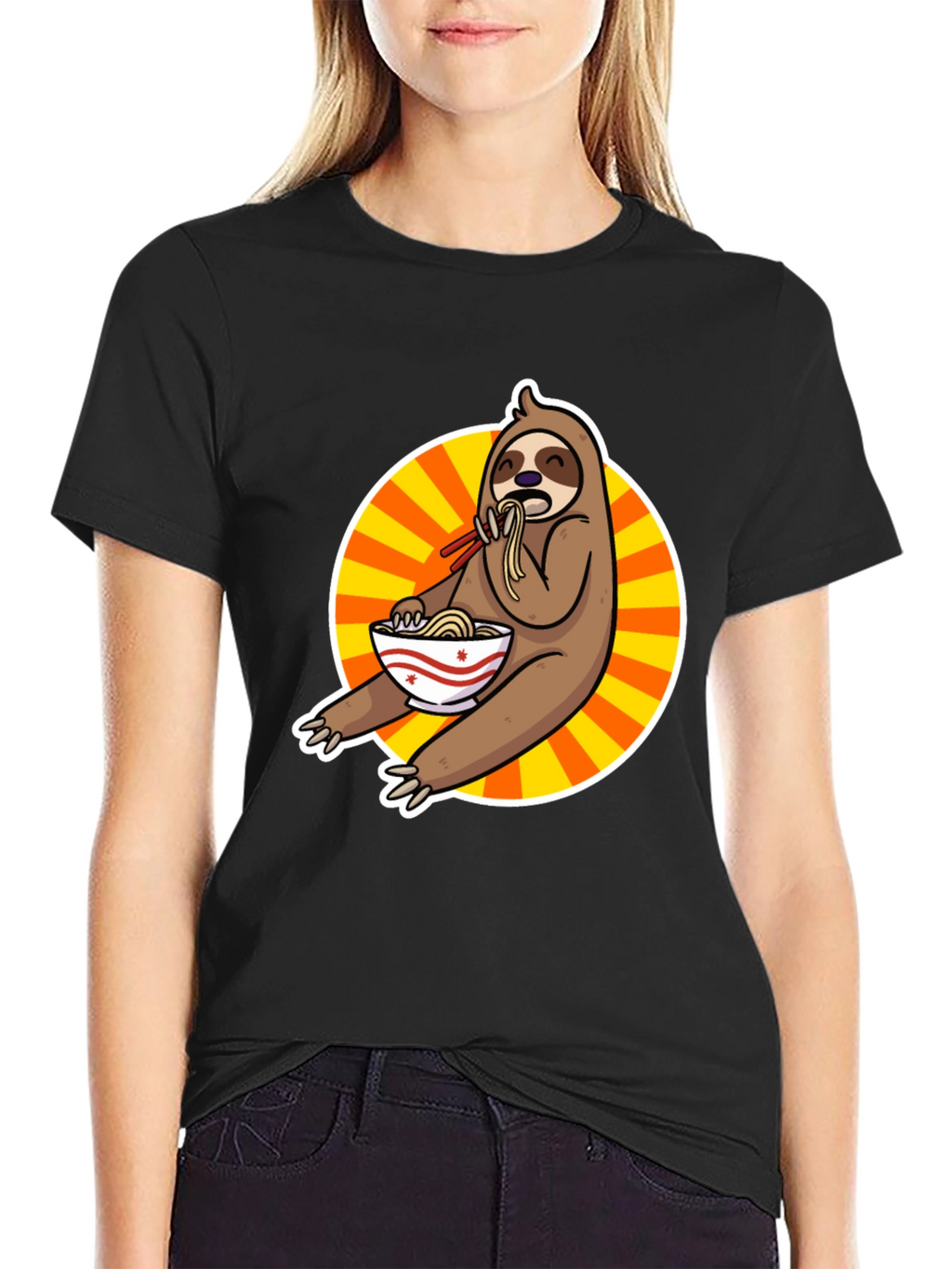 Sloth Ramen T-Shirt - Funny Cartoon Design