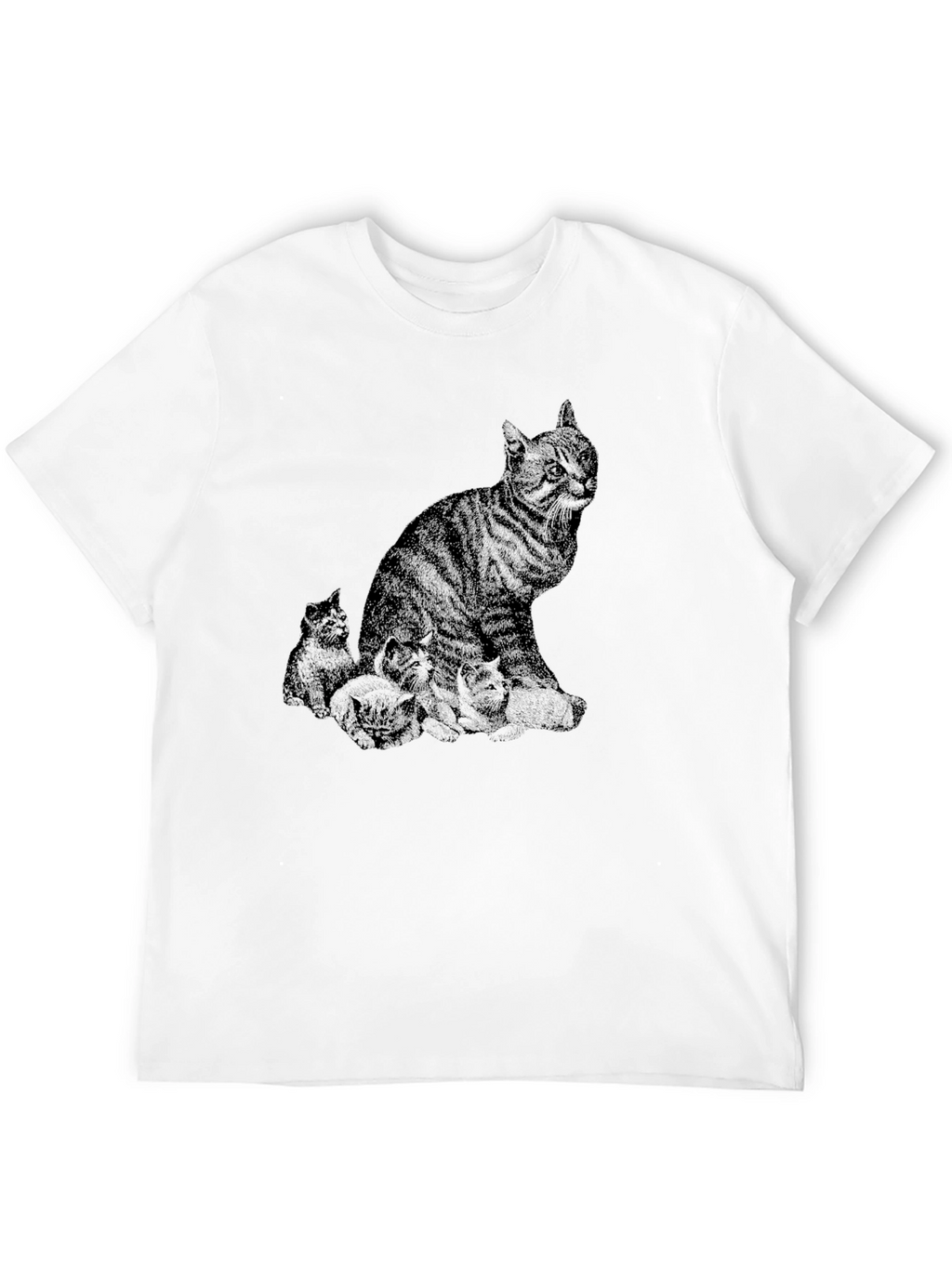Black Cat & Kittens Graphic T-Shirt