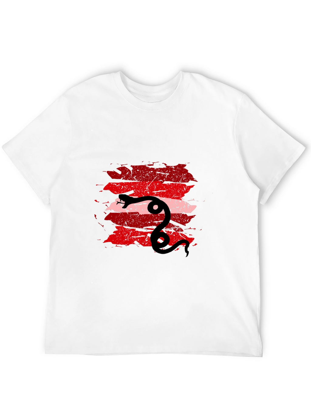 Mens Black Tee with Snake Graphic