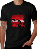 Mens Black Tee with Snake Graphic