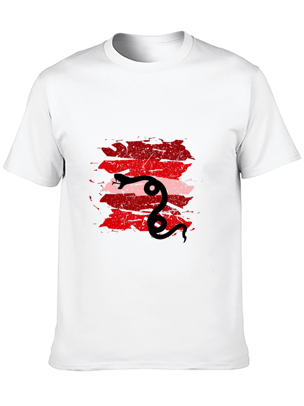 Mens Black Tee with Snake Graphic