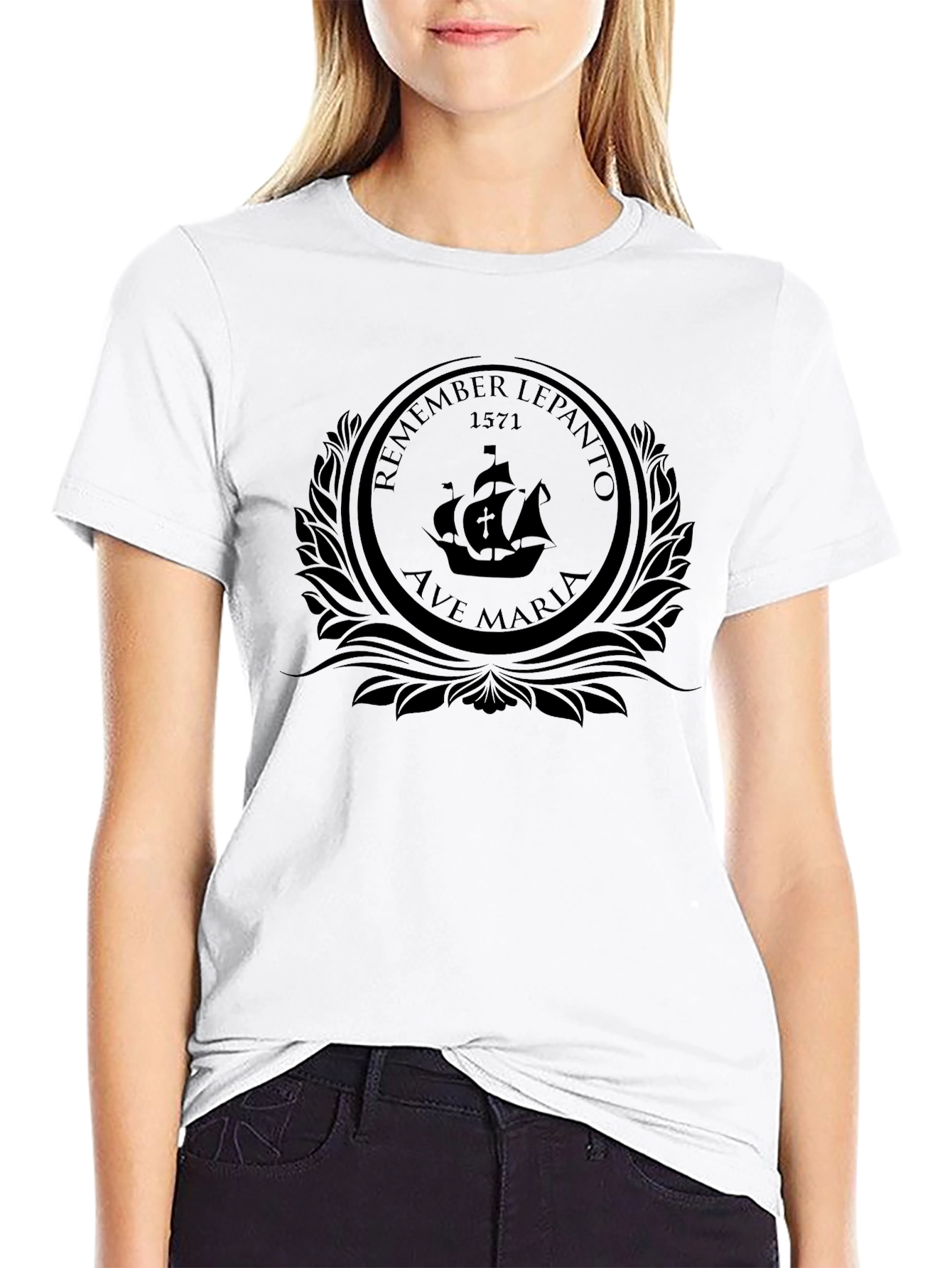 Lepanto 1571 Ship T-Shirt - Black