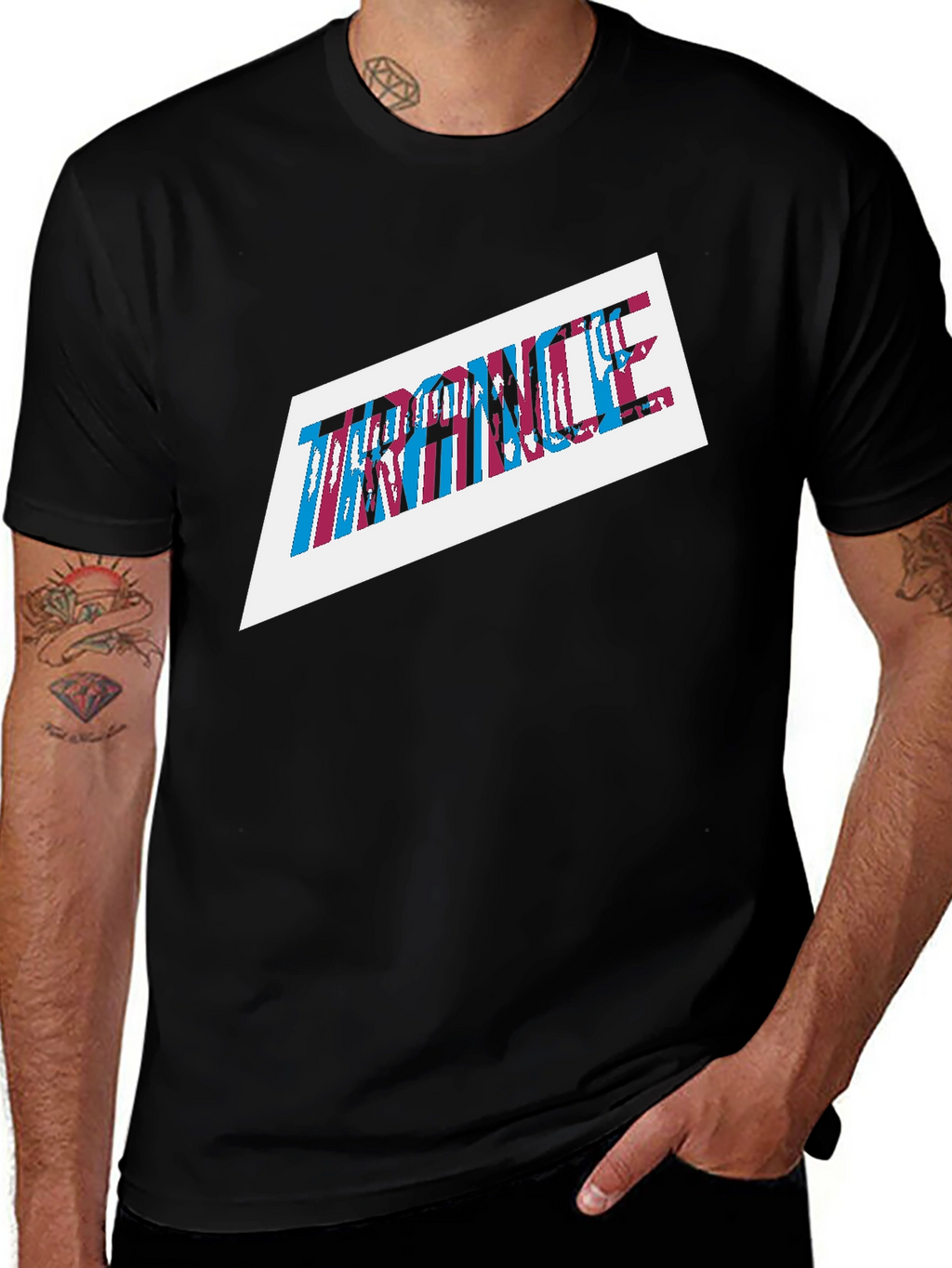 Trance Graphic Print Mens Black T-Shirt