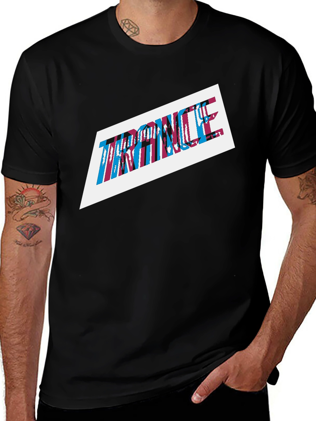 Trance Graphic Print Mens Black T-Shirt