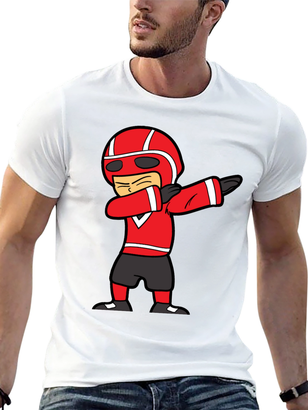 Dabbing Cartoon Racer Black T-Shirt