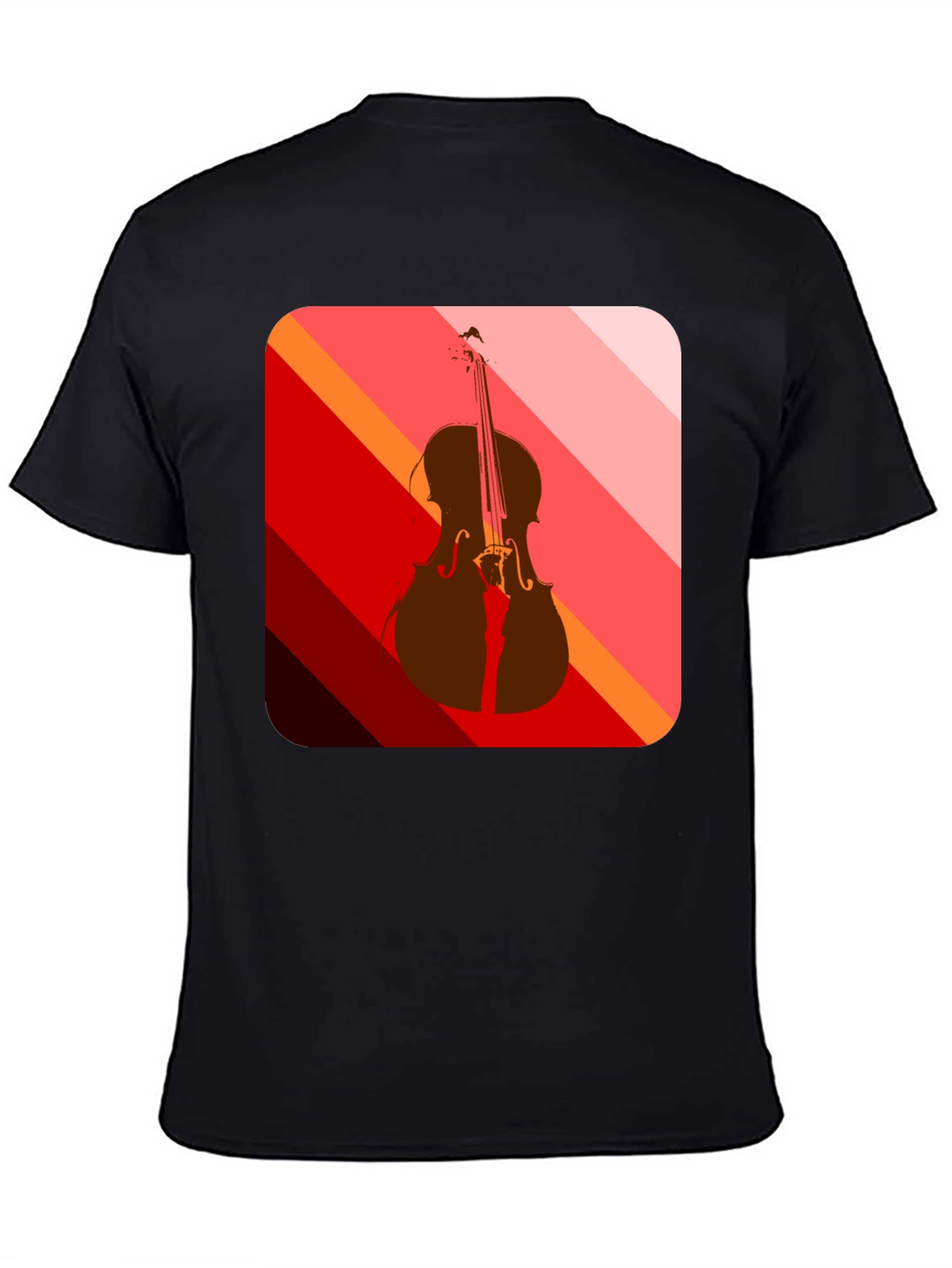 Abstract Cello Graphic Tee - Black