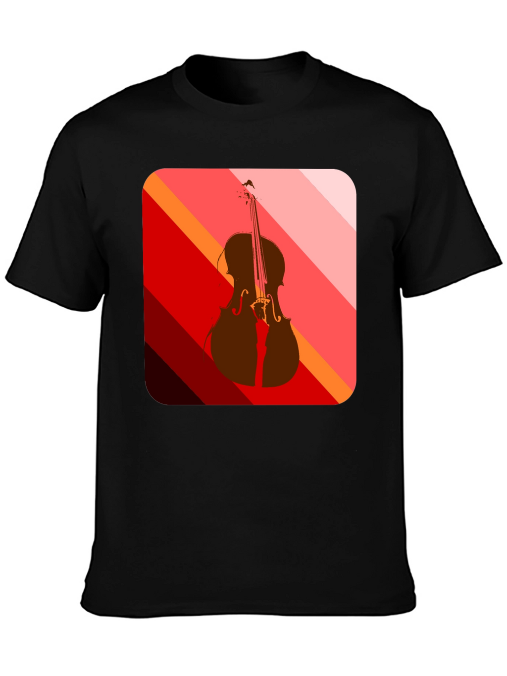 Abstract Cello Graphic Tee - Black
