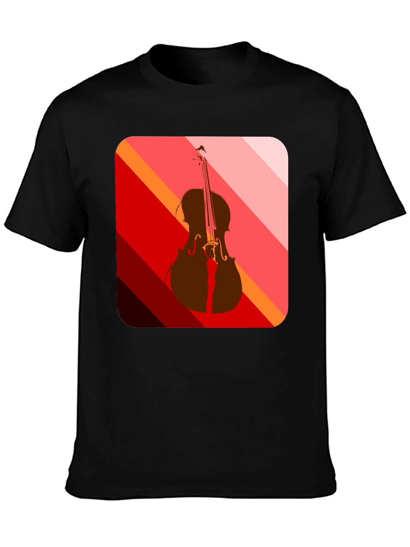 Abstract Cello Graphic Tee - Black