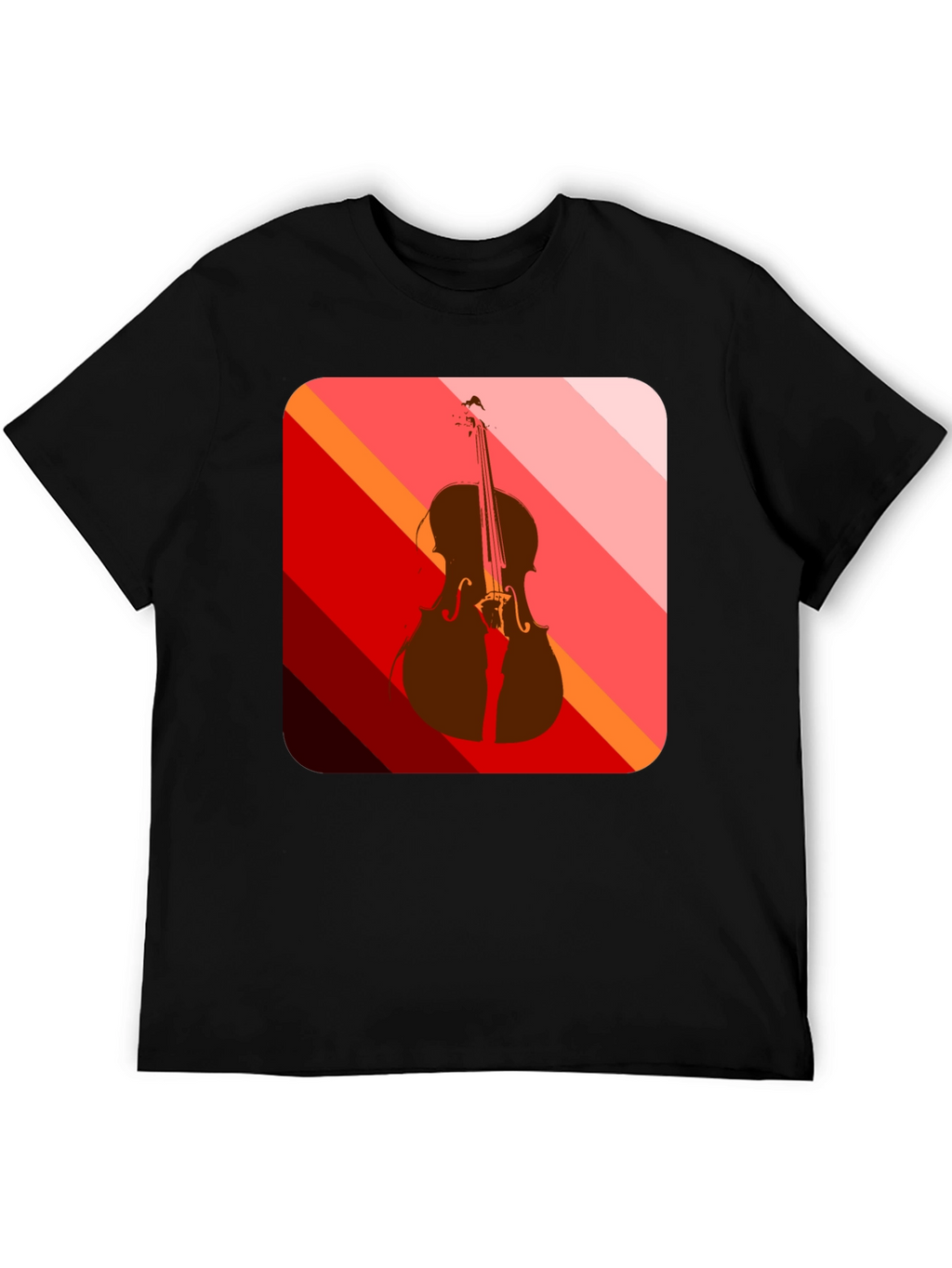 Abstract Cello Graphic Tee - Black