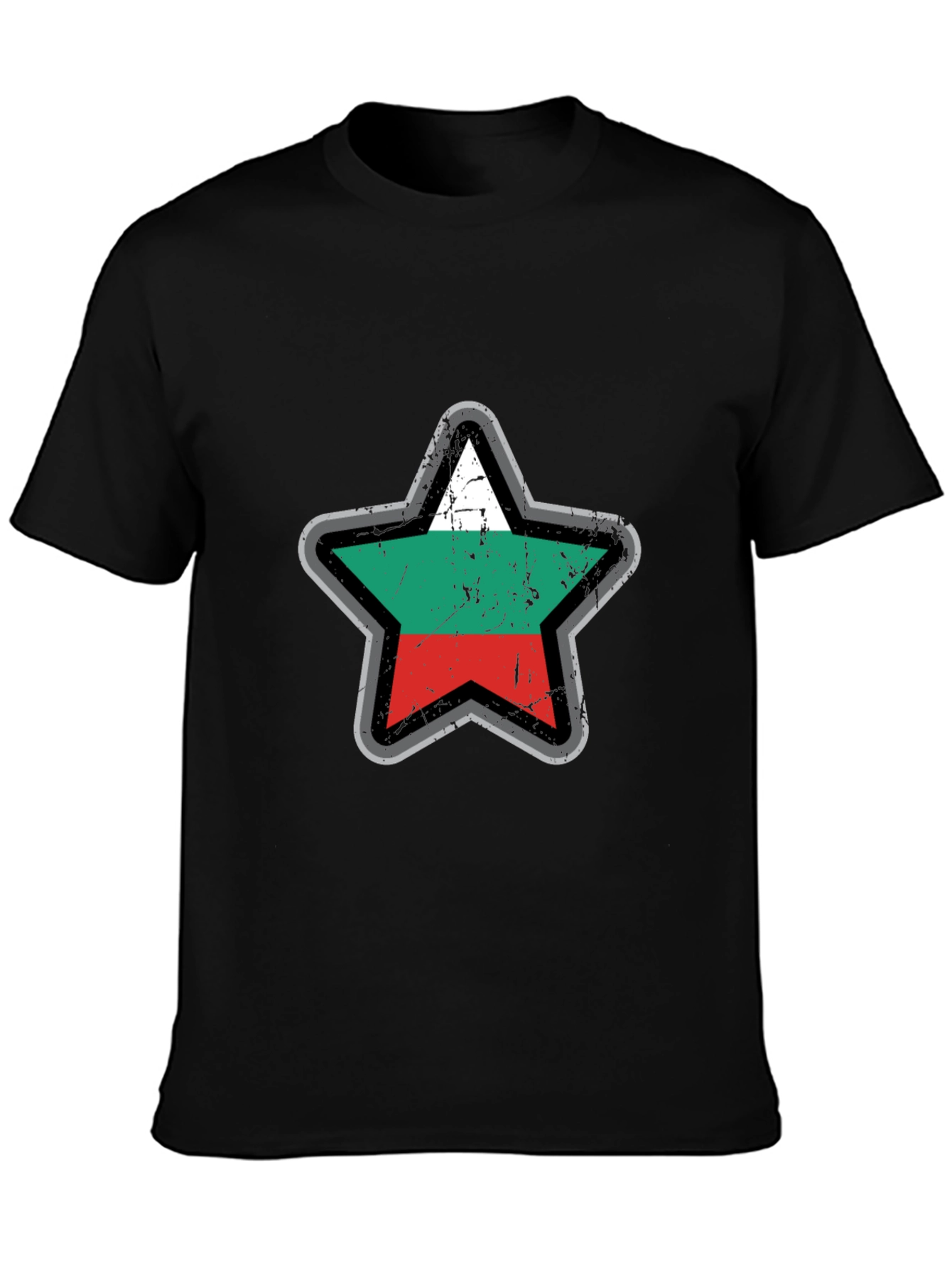 Bulgaria Flag Star T-Shirt - Grunge Style