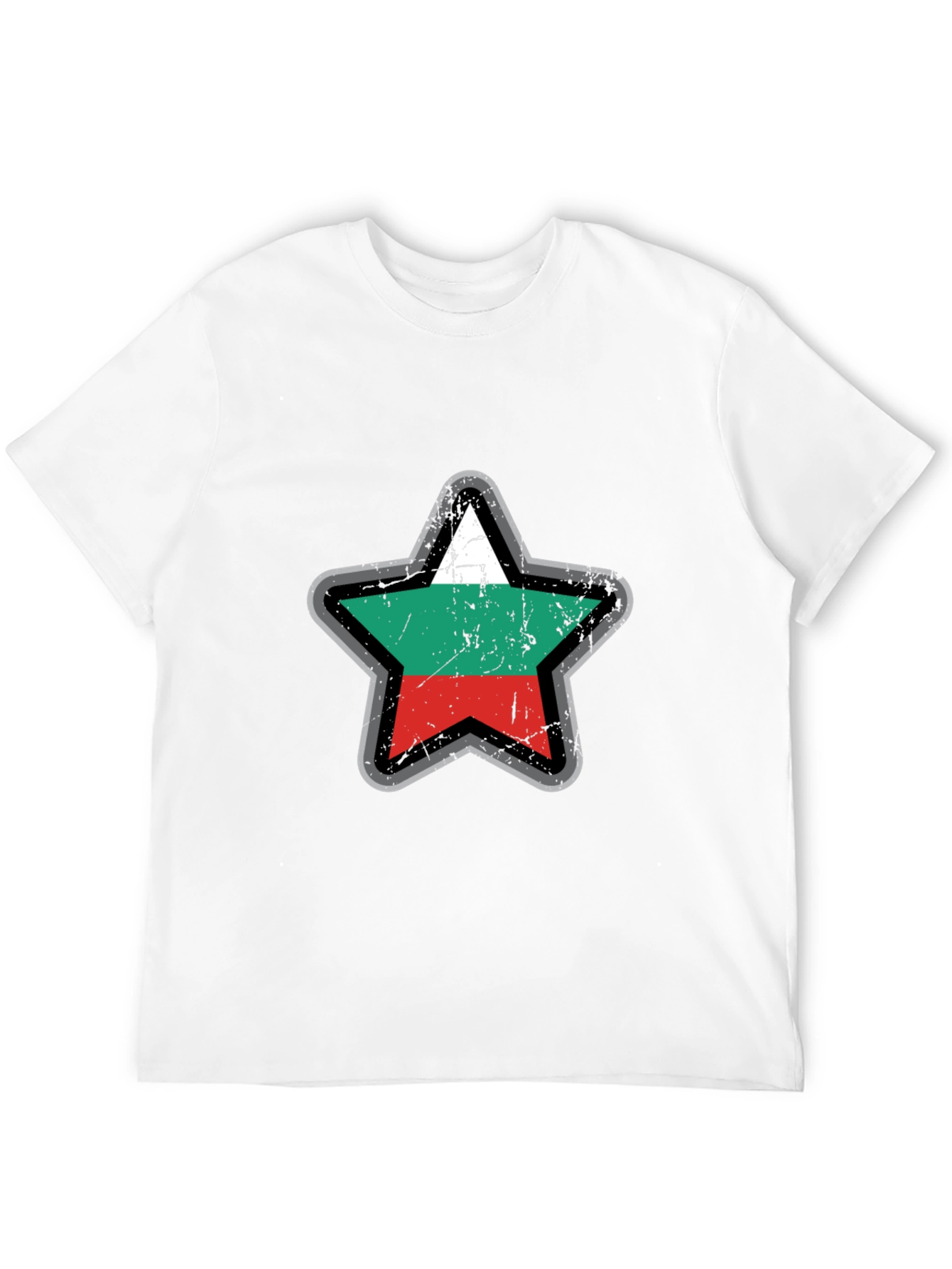 Bulgaria Flag Star T-Shirt - Grunge Style