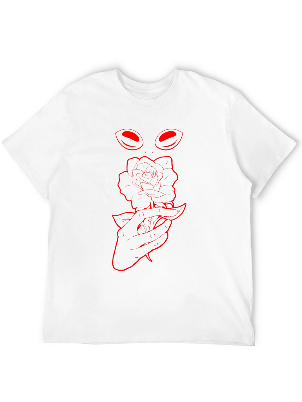 Rose & Eyes Graphic Tee - Dark Aesthetic Style