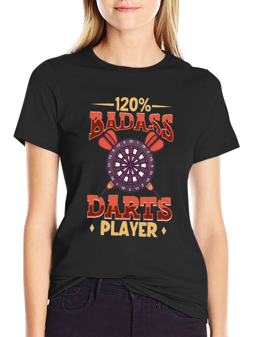 120% Badass Darts Player Graphic T-Shirt