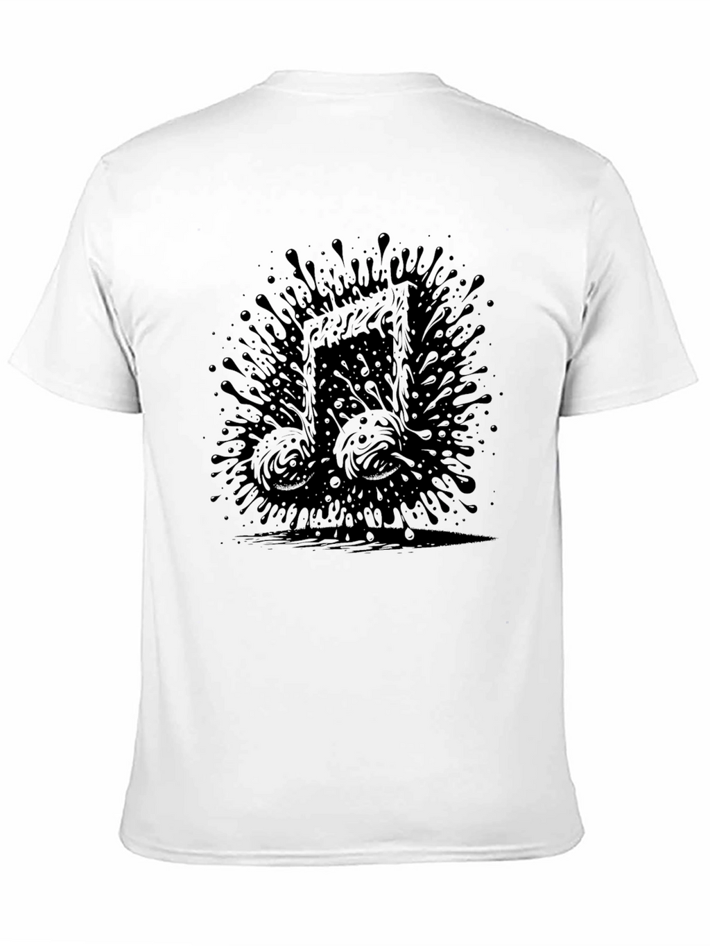 Abstract Music Note Tee - Black Graphic T-Shirt