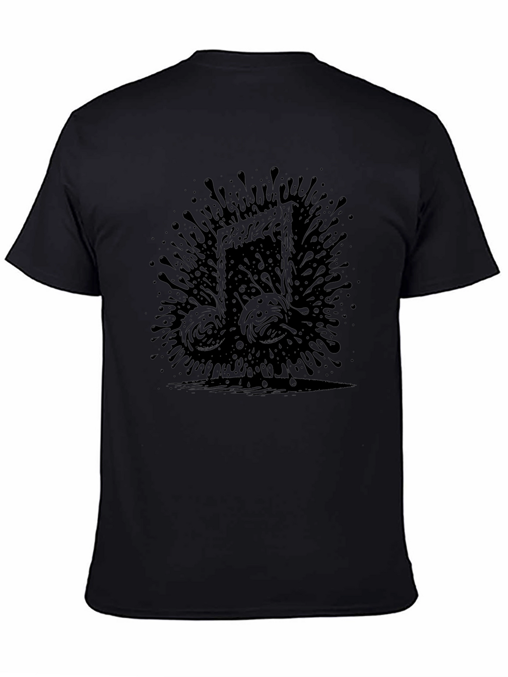 Abstract Music Note Tee - Black Graphic T-Shirt