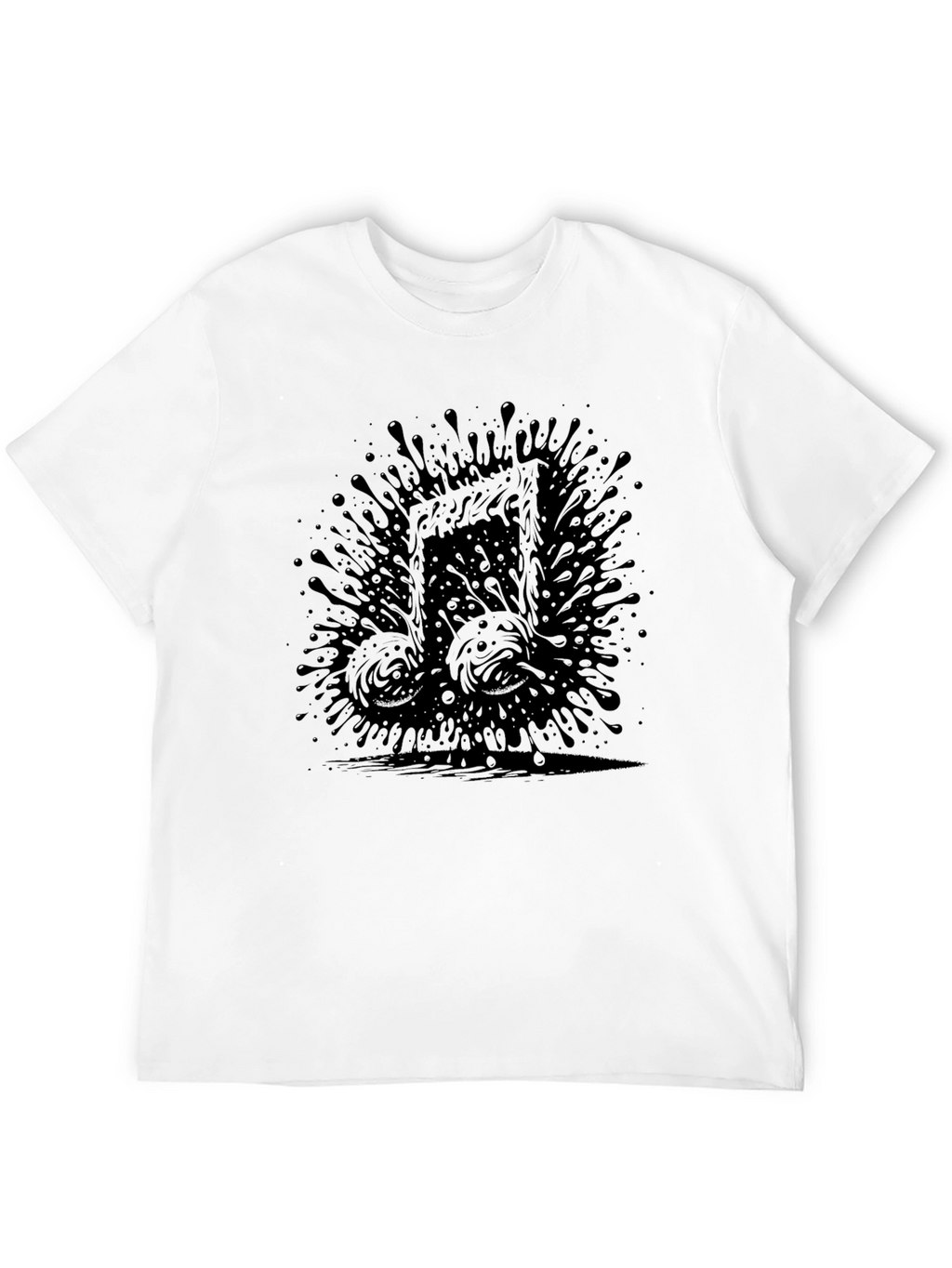 Abstract Music Note Tee - Black Graphic T-Shirt