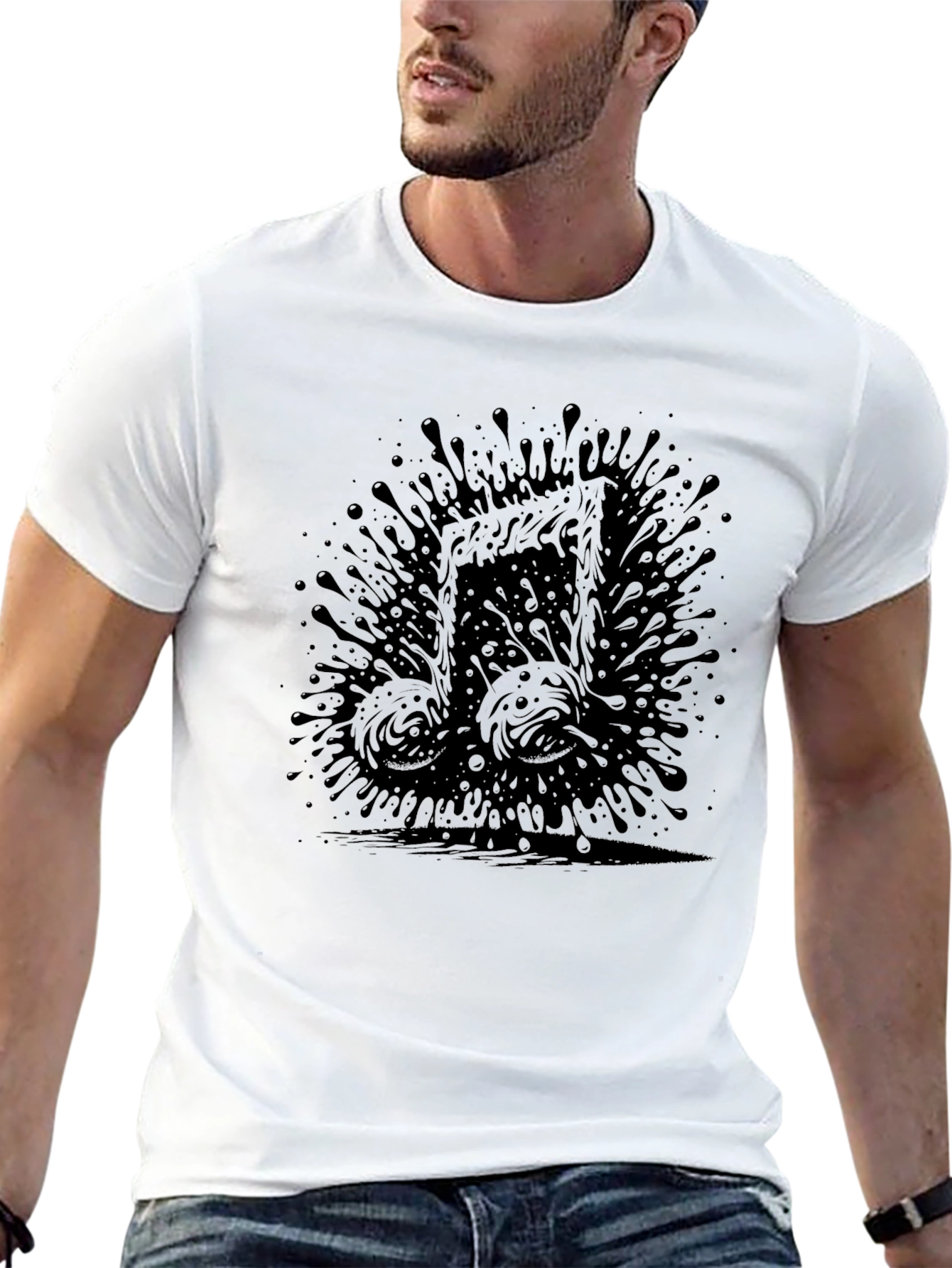Abstract Music Note Tee - Black Graphic T-Shirt