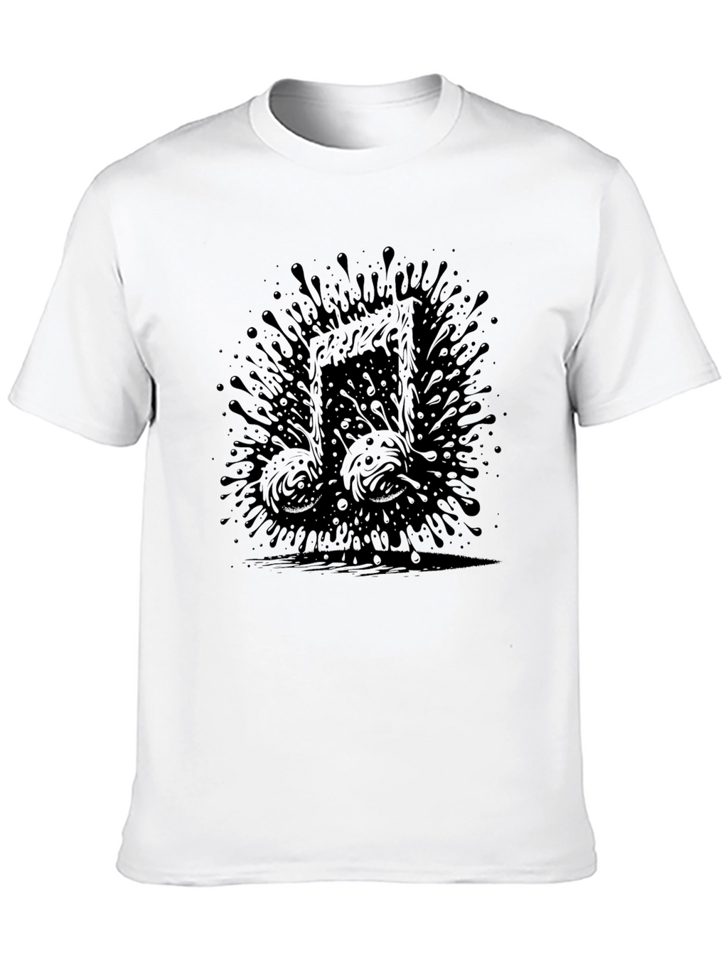 Abstract Music Note Tee - Black Graphic T-Shirt